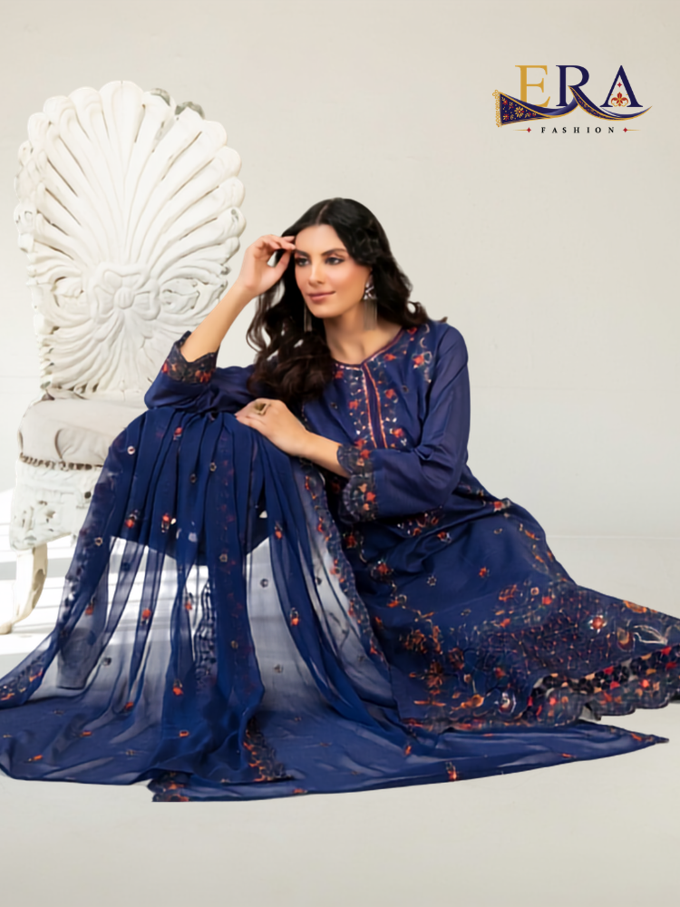 Amberea Fancy Embroidered  Chiffon Dupatta
